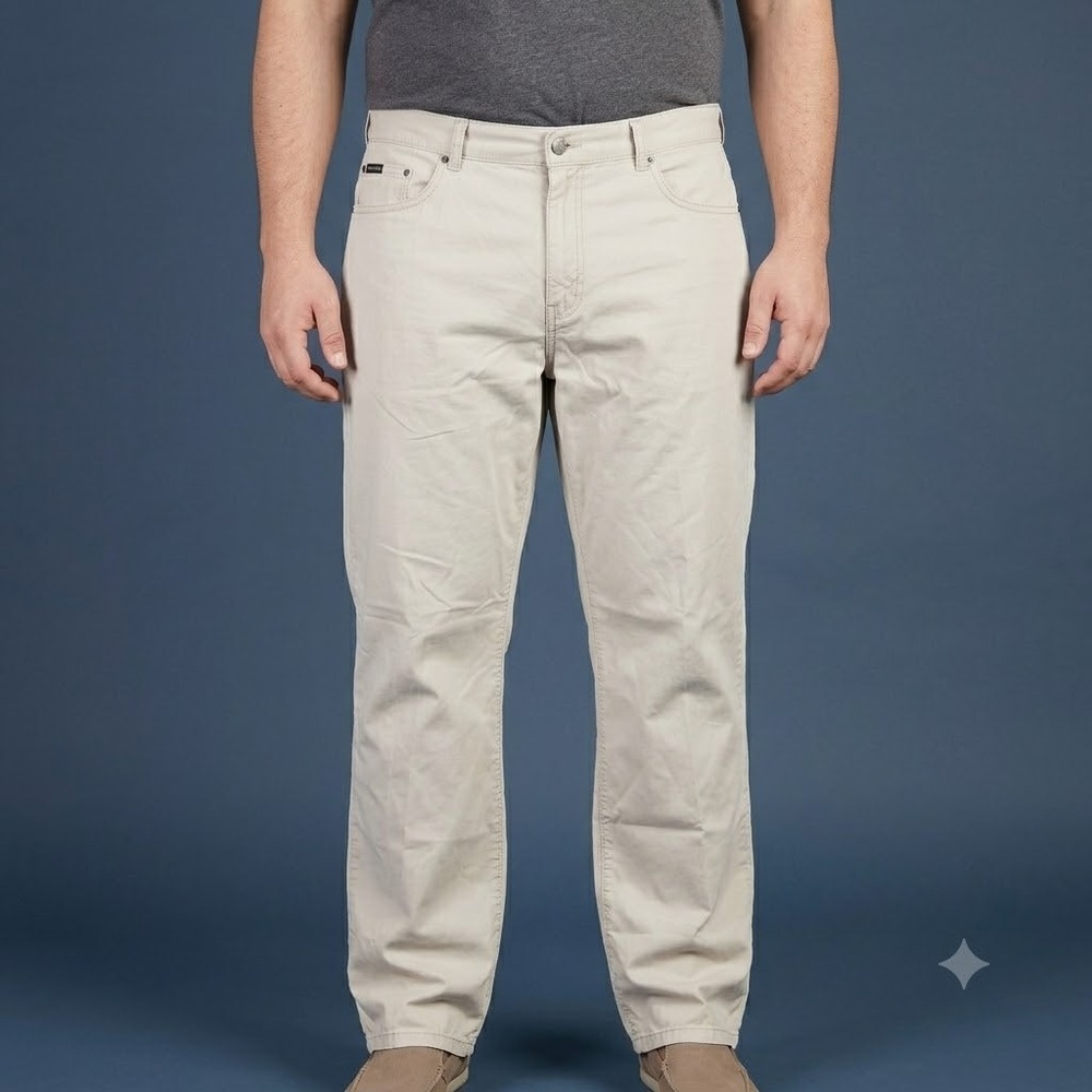 Calvin Klein Jeans Pants Men's 36 Beige Khaki Straight Leg Cotton